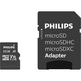 Philips microSDHC atminties kortelė 32GB Class 10 UHS-I U1 V10 su adapteriu