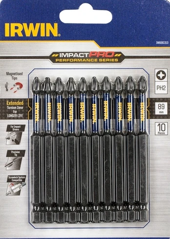 Smūginiai sukimo antgaliai IRWIN Impact Pro, 89 mm, 10 x PH2