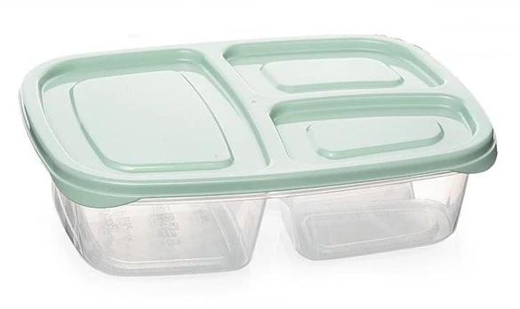 Priešpiečių dėžutė su 3 skyriais PlasticForte, 1,2 l.