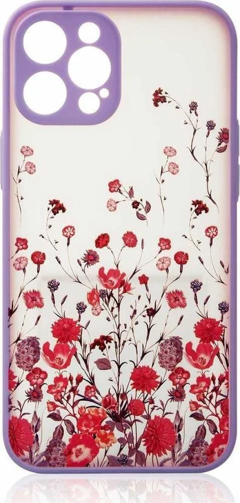 Hurtel Design Apple iPhone 12 Pro floral dėklas telefonui violetinės spalvos