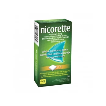 NICORETTE FRESHFRUIT 4 mg vaistinė kramtomoji guma N30