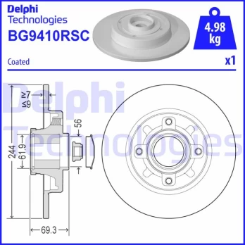 Stabdžių diskas DELPHI BG9410RSC