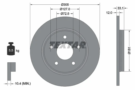 TEXTAR 92181005 Brake Disc
