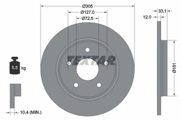 TEXTAR 92181005 Brake Disc kaina