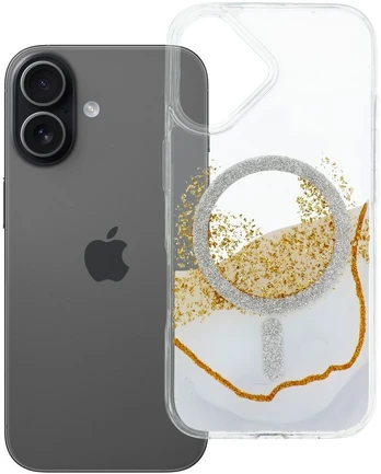 Dėklas Oem Case for iPhone 17 Golden compatible with MagSafe baltas