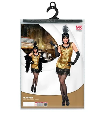 „ROARING 20s FLAPPER“ (suknelė, galvos juosta su plunksna)