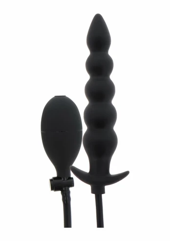 EXTREME Inflatable Ribbed Plug Advance Silicone Adjustable Black