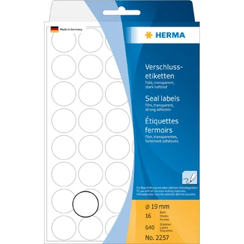 Herma sandarinimo etiketės 19 mm, 20 lapų (2257)