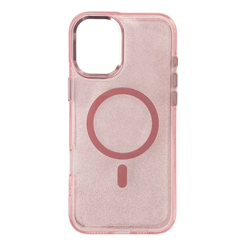 Hurtel Glitter Case MagSafe iPhone 16 Plus - rožinė su blizgučiais