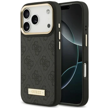Case Guess 4G Logo Plate MagSafe for iPhone 18 Pro / 17 Pro black