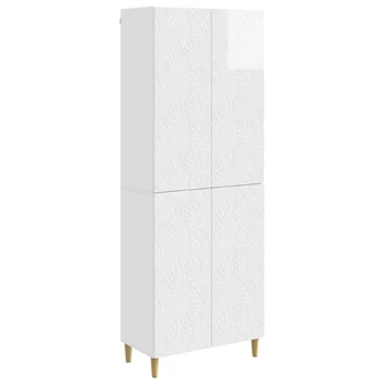 Spintelė 2 pcs Itin blizgi balta Apdirbta mediena