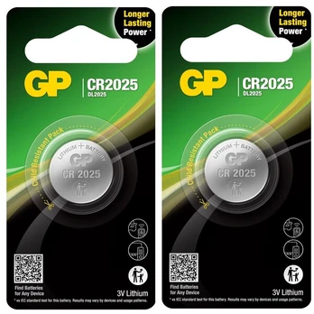 GP elementai CR2025, LITHIUM 3V, 2 vnt