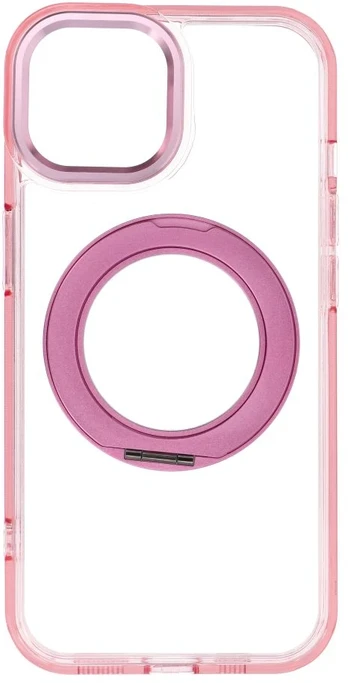Dėklas Oem Case for iPhone 15 Frame Circle Stand compatible with MagSafe pink