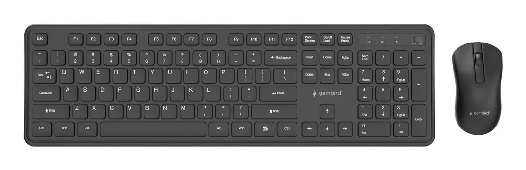 Gembird KBS-WPS-01 Slim Pro Business wireless desktop set, black, US layout