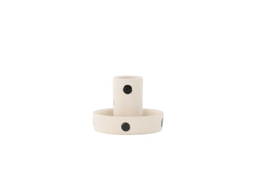 Ceco žvakidė, balta/juoda Dots - W11*H6cm