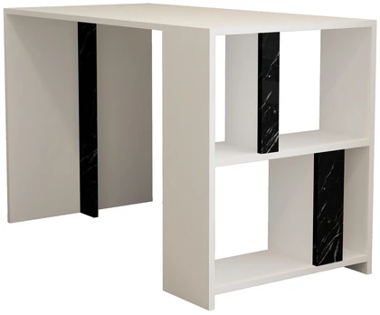 Stalas Kalune Design Lima Marmor, baltas/juodas