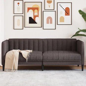 Dvivietė sofa, tamsiai rudos spalvos, audinys