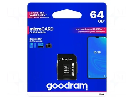 Memory card | SD XC Micro | 64GB | Read: 100MB/s | Write: 10MB/s