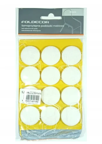 Foldecor Veltinio padėkliukai Basic balti 28mm 12vnt