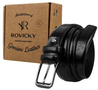 Natūralios odos diržas vyrams Rovicky, juodas, 105 cm