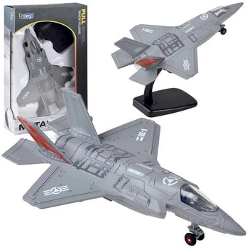 Žaislinis lėktuvas Pull Back Plane F-25 ZA4326, pilka