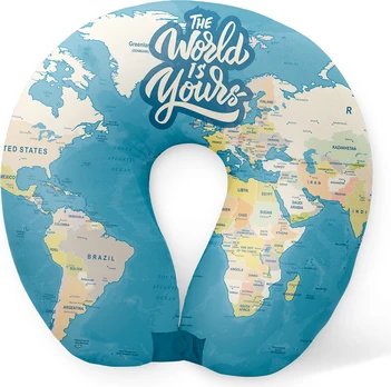 Itotal - Neck Pillow - BLUE MAPS (XL1859)