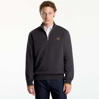 FRED PERRY Half Zip Sweatshirt Gray - Dydis M (M3574 85C Džemperiai)