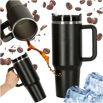 Termosinis puodelis su rankena, 1200 ml, juodas