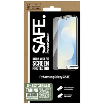 Panzer Glass SAFE. Ekrano apsauga „Galaxy S25 FE/UWF“ su „EasyAligner“