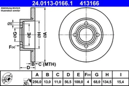 ATE 24.0113-0166.1 Brake Disc kaina