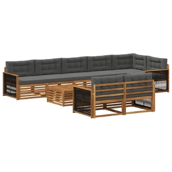 Lauko sofos komplektas su pagalve 9 pcs