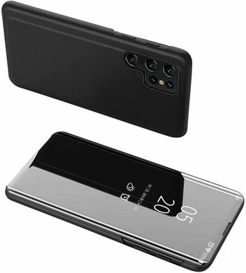 Hurtel Clear View Case for Samsung A05s with flap - juodas