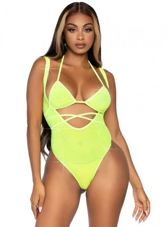 Leg Avenue Sets LEG AVENUE - BIKINI TOP AND BODYSUIT ONE SIZE