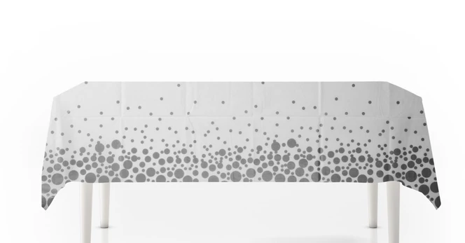 Staltiesė, 130 x 220 cm, baltos sp. su sidabro sp. elementais