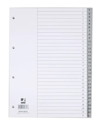 Skiriamieji lapai PP A4, 1-31