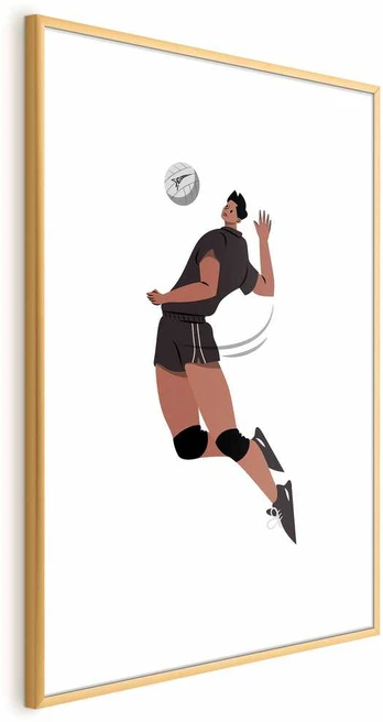 Artgeist Plakatas - Volleyball Player on a Light Background - Illustration