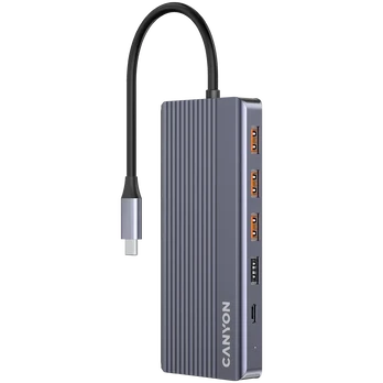 CANYON hub DS-16 13in1 4k USB-C Grey | CNS-TDS16