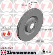 Stabdžių diskas ZIMMERMANN 610.3731.20 kaina