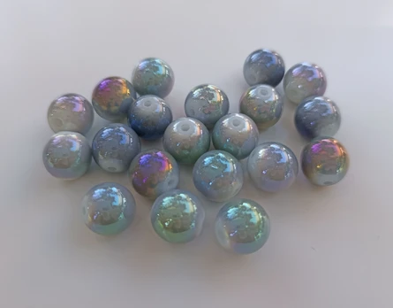 Stikliniai karoliukai 10 mm 10 vnt.