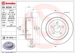 BREMBO 08.B529.11 Brake Disc kaina