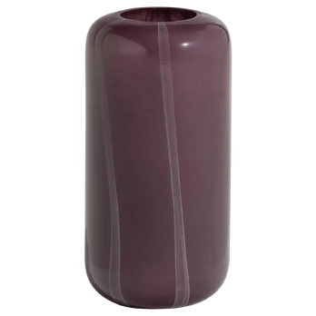 ARLES VASE GLASS PURPLE WITH STRIPE NATURAL