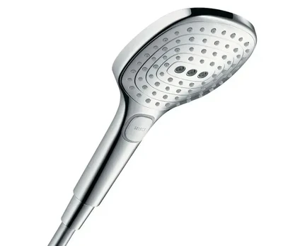 Hansgrohe Raindance Select E – rankinis dušas, 3 srovių tipai, EcoSmart+, chromas 28729000