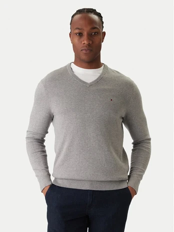 Tommy Hilfiger Megztinis Essential MW0MW14745 Pilka Regular Fit