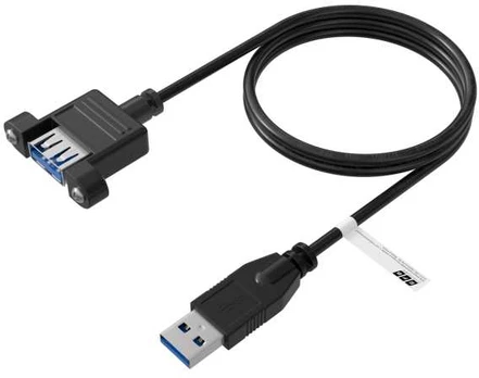 EFB USB3.0 Verlängerung A-A,St.-Einbaubuchse,0.5m,sw,Class
