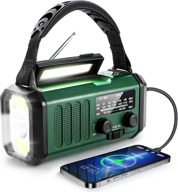 10000mAh rankinis avarinis radijas, NOAA, AM/FM, SOS, 1 vnt