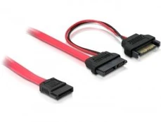 Delock SATA - SATA Slimline, 0.5m, Raudona (84418)