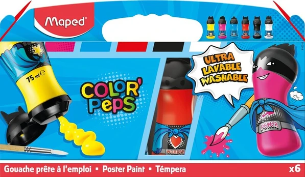 Guašas ColorPeps, 6 spalvos