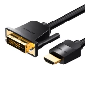 HDMI ir DVI kabelis 3 m Vention ABFBI (juodas) kaina