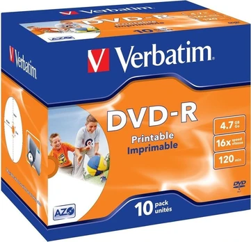 Įrašomas kompaktinis diskas Verbatim Printable, 4.7 GB, 10vnt.