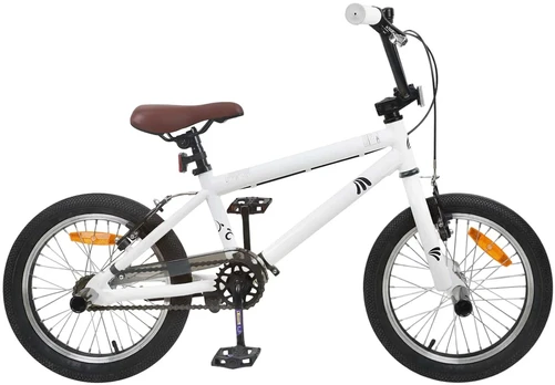 BMX Dviratis 18 Colių 7-10 metų amžiaus Balta